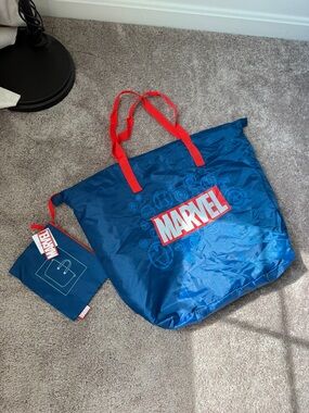 Marvel x Disneyland Paris Blue Nylon Tote with Red Handles